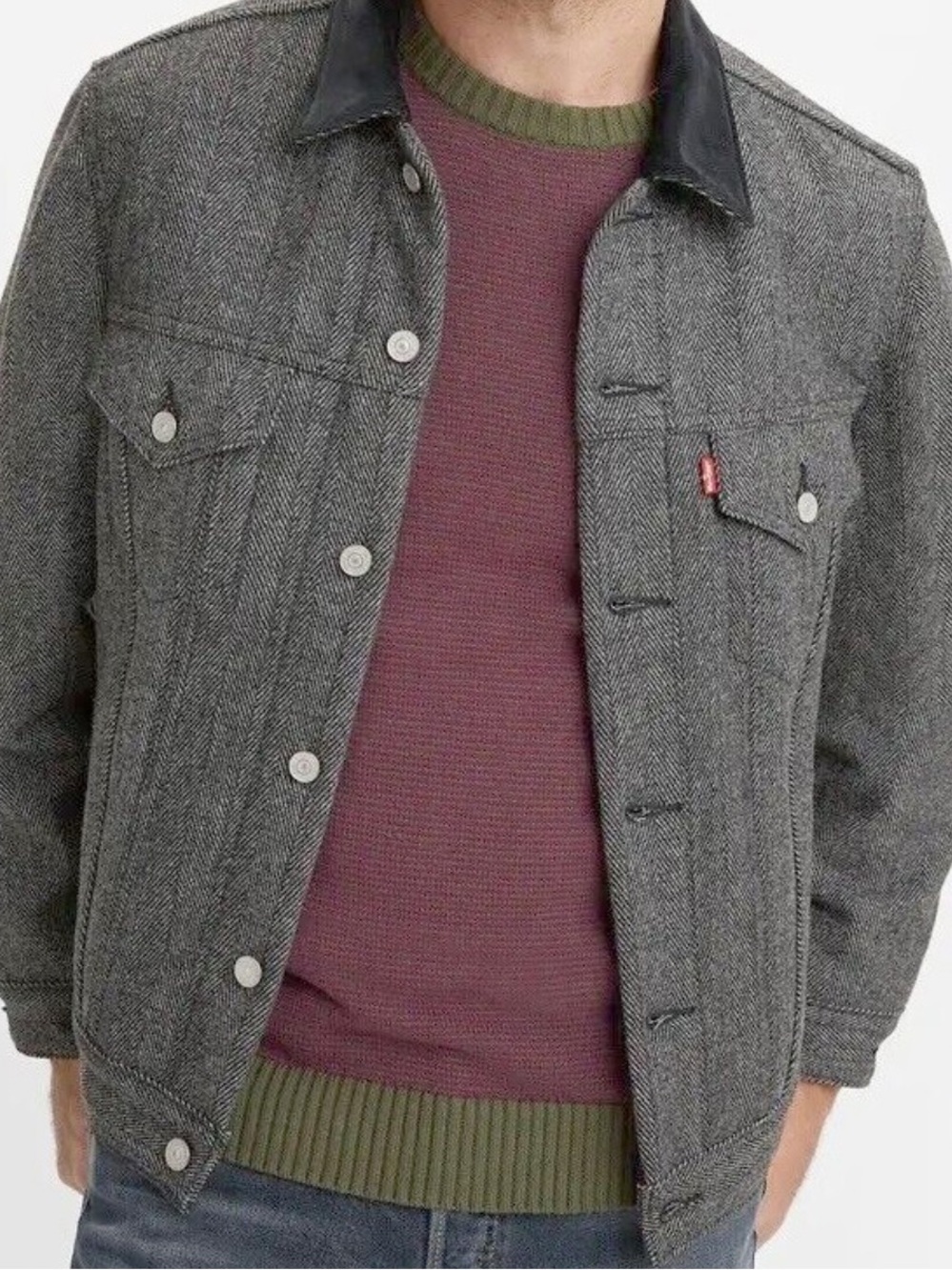 Levi’s Mens herringbone Vintage lined trucker jacket M